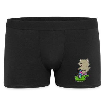Katze Fahrrad - Männer Boxer Shorts - Schwarz - Vorne