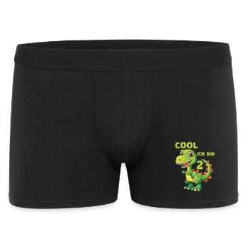 Dinosaurier 2 Geburtstag Dino 2 Jahre Spruch - Männer Boxer Shorts - Schwarz - Vorne
