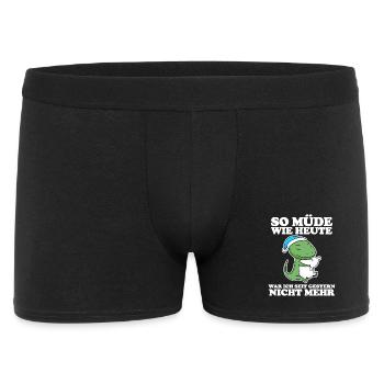 Ausschlafen Müde Spruch lustig Schlafen - Echse - Männer Boxer Shorts - Schwarz - Vorne