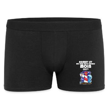 Nordsee Spruch - Männer Boxer Shorts - Schwarz - Vorne