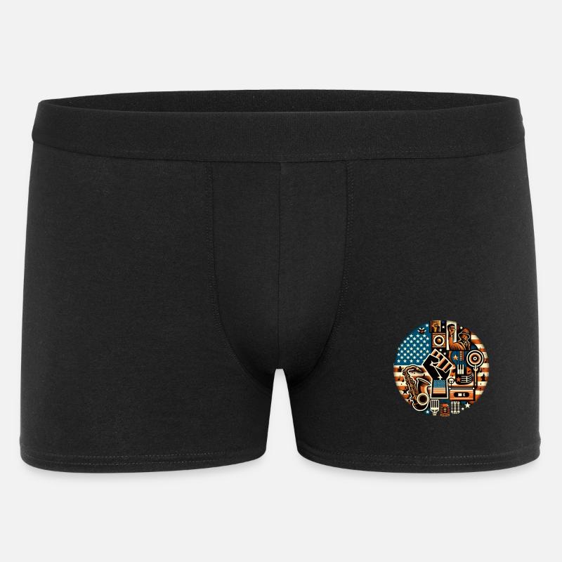 Black Music Power - Männer Boxer Shorts - Schwarz
