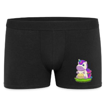 Einhorn Musiker Trommel Musik - Männer Boxer Shorts - Schwarz - Vorne