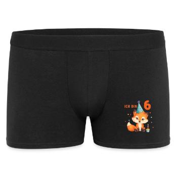 6.Geburtstag Fuchs Füchse Jungen Mädchen 6 Jahre - Männer Boxer Shorts - Schwarz - Vorne