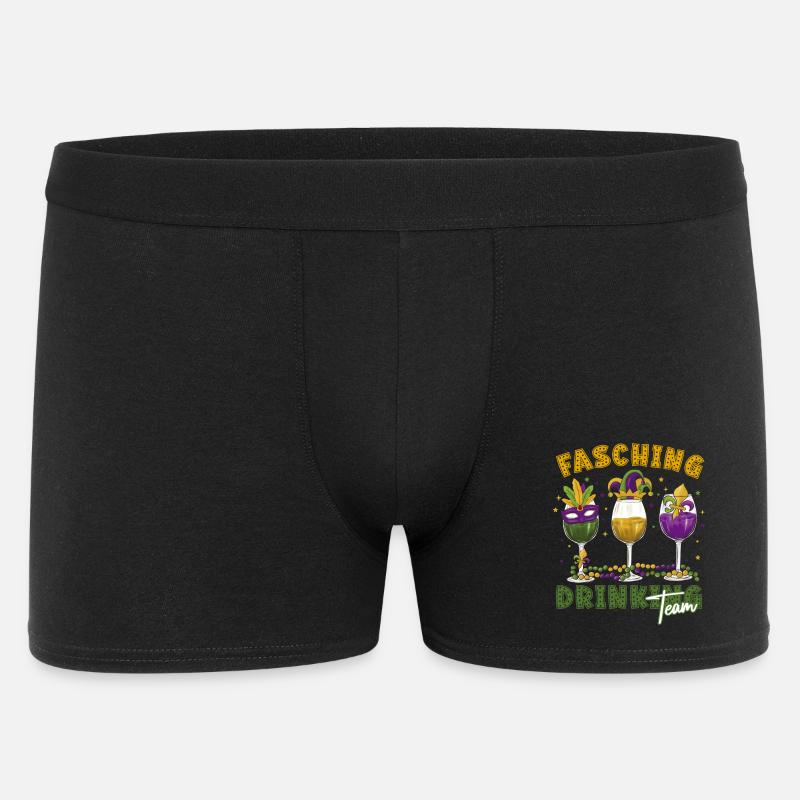 Fasching Karneval Drink Team Masken Gläser - Männer Boxer Shorts - Schwarz