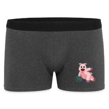 Cochon Bowling Boule de bowling - Boxer Homme - charbon - Devant