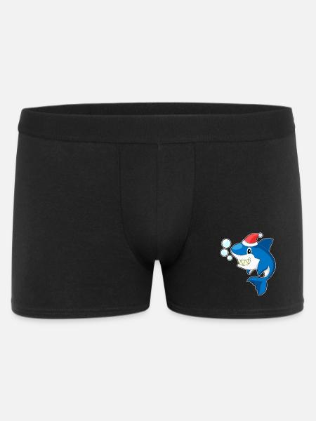 Shark Christmas Santa Hat - Men's Boxer Shorts - black