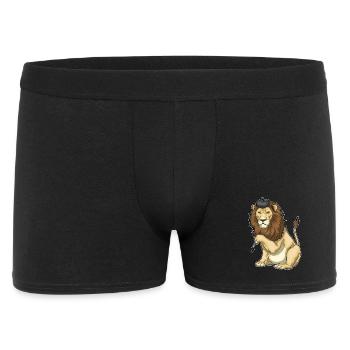 Löwe Maler Pinsel Malen - Männer Boxer Shorts - Schwarz - Vorne