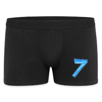 7 Zahl - Männer Boxer Shorts - Schwarz - Vorne