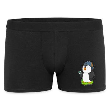 Pinguin Handballspieler Handball - Männer Boxer Shorts - Schwarz - Vorne