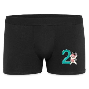 2nd Birthday Motif Cow - Two Years Old - Men's Boxer Shorts - black - Front