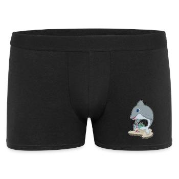 Delfin Maler Pinsel Malen - Männer Boxer Shorts - Schwarz - Vorne