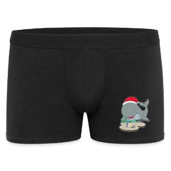 Whale Christmas Package - Men's Boxer Shorts - black - Front