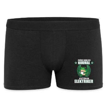 Lustiger Spruch Elektriker Beruf Frosch Kaffee - Männer Boxer Shorts - Schwarz - Vorne