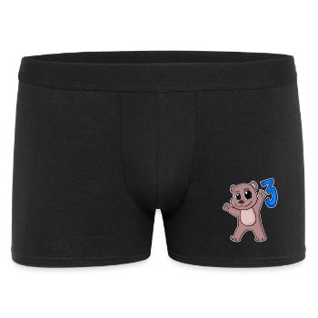 3rd Birthday Motif Bear - Three Years Old - Men's Boxer Shorts - black - Front