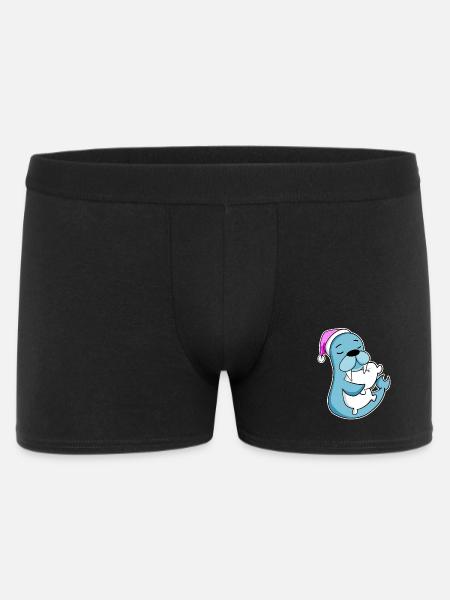Seelöwe Müde Ausschlafen Schlafen Mädchen - Männer Boxer Shorts - Schwarz