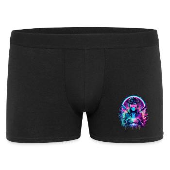 Neon Cyber Controller - Retro Gaming Power - Männer Boxer Shorts - Schwarz - Vorne
