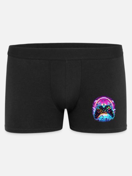 Synthwave Gamer Controller Fantasy Retro Gaming - Boxershorts Herr - svart