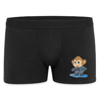Affe Snowboarder Snowboard - Männer Boxer Shorts - Schwarz - Vorne
