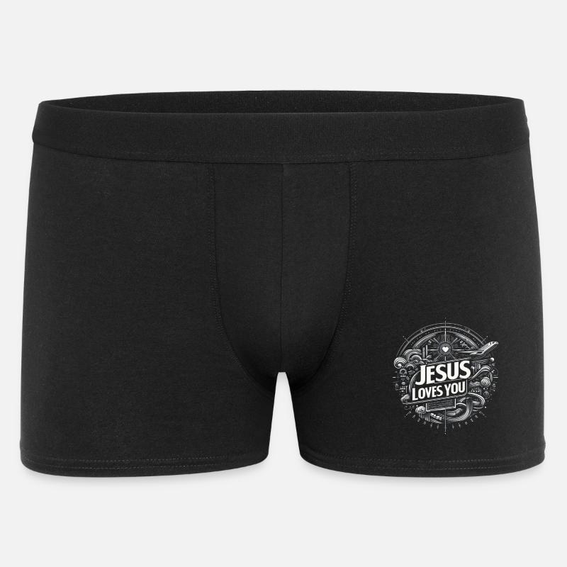 Jésus t’aime – Conception de cercles - Boxer Homme - noir
