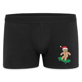 Gingerbread Man Christmas Skateboard - Men's Boxer Shorts - black - Front