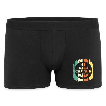 Rétro capitaine ancre logo vintage mer mer navire - Boxer Homme - noir - Devant