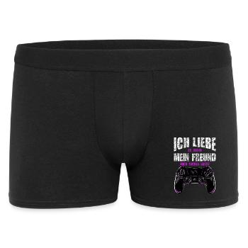 Ich liebe es wenn mein Freund mich zocken lässt - Männer Boxer Shorts - Schwarz - Vorne