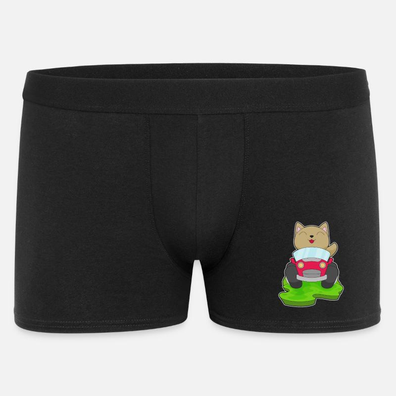 Katze Auto - Männer Boxer Shorts - Schwarz