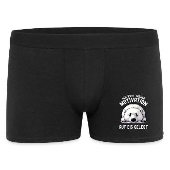 Süßer Eisbär ohne Elan kein Bock keine Motivation - Männer Boxer Shorts - Schwarz - Vorne