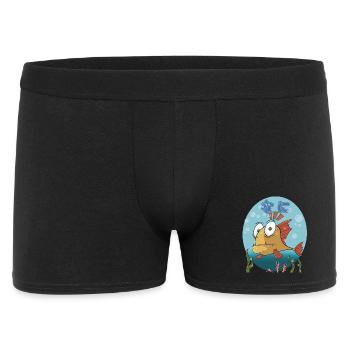 Confused Cartoon Fish (nani) - Männer Boxer Shorts - Schwarz - Vorne