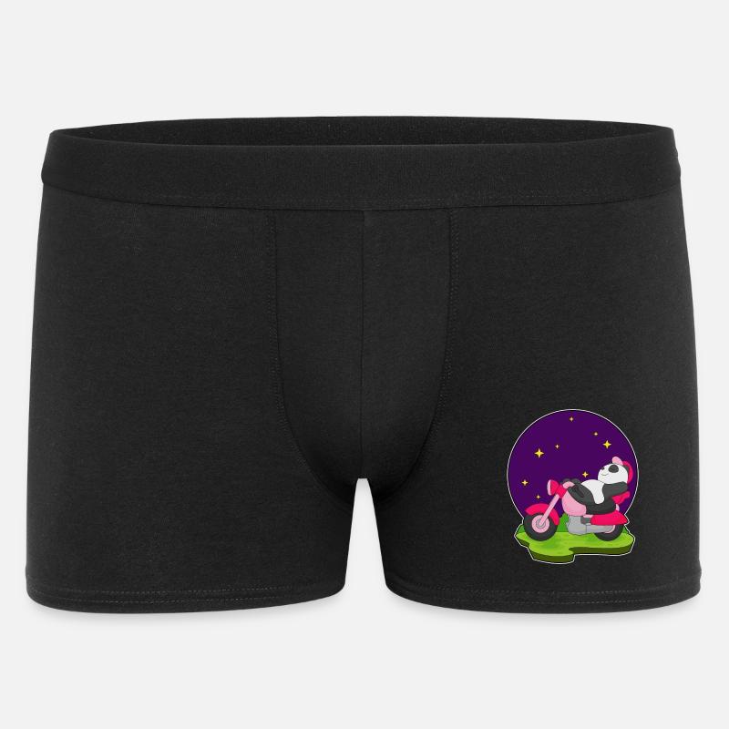 Panda Motorrad - Männer Boxer Shorts - Schwarz