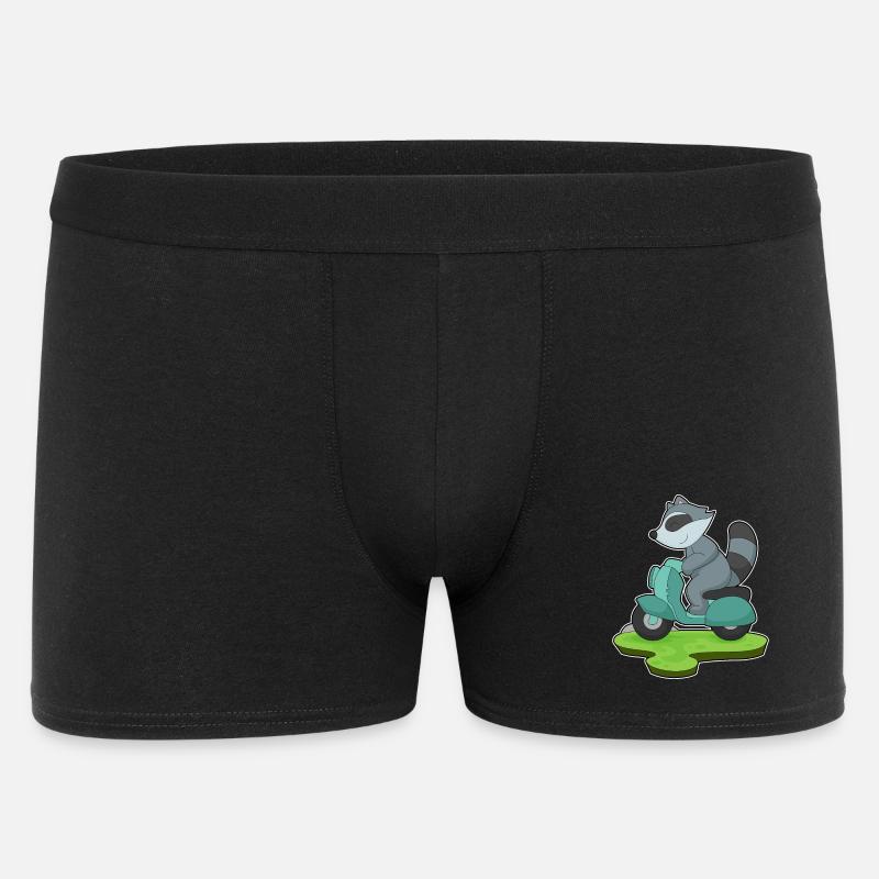 Waschbär Motorrad - Männer Boxer Shorts - Schwarz