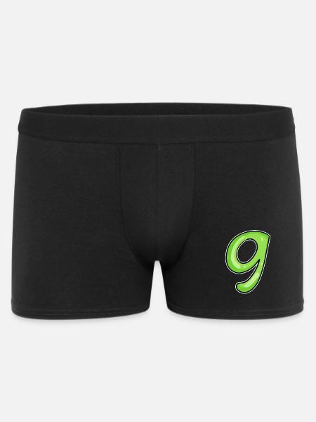 Numéro 9 - Neuf - 9 Motif Vert Vert Clair - Boxer Homme - noir