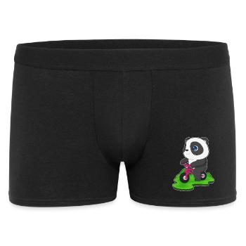 Panda Fahrrad - Männer Boxer Shorts - Schwarz - Vorne