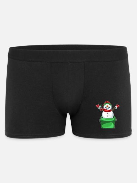 Snowman Christmas Cardboard Box - Men's Boxer Shorts - black