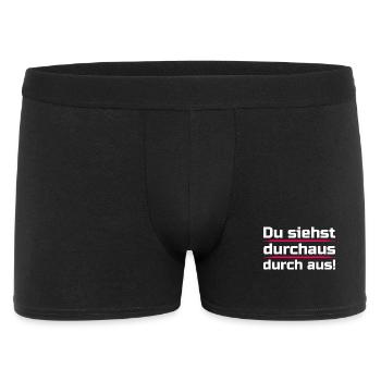 Du siehst durchaus durch aus - Männer Boxer Shorts - Schwarz - Vorne
