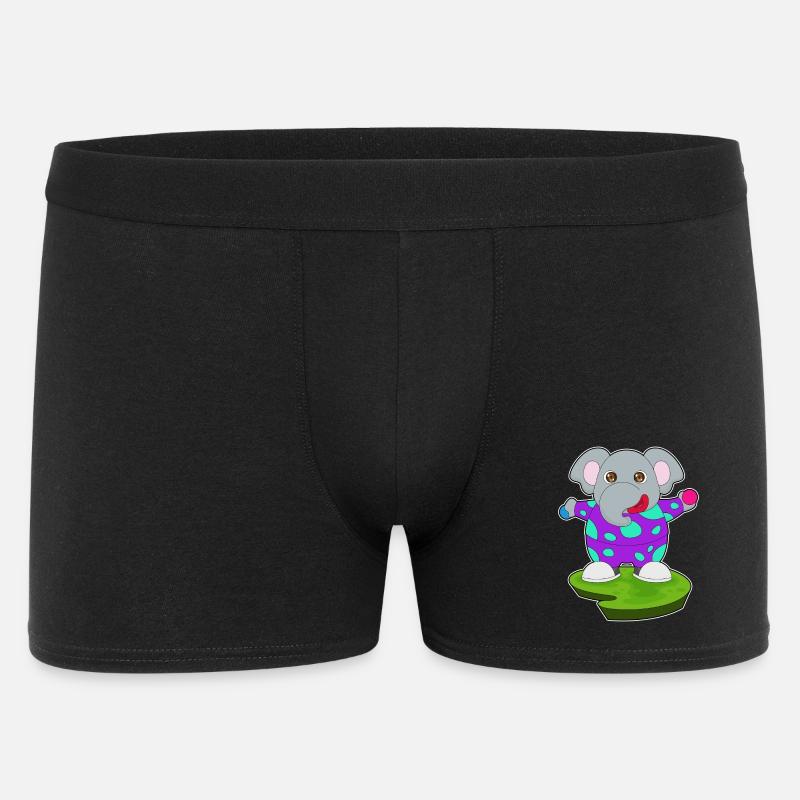 Elefant Clown - Männer Boxer Shorts - Schwarz