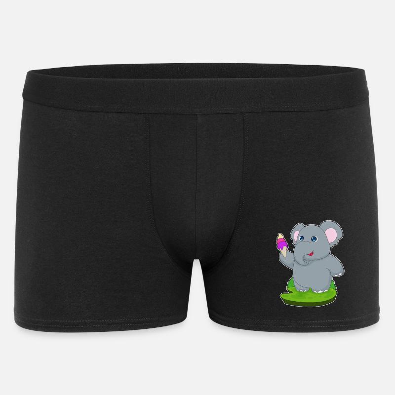 Elefant Waffeleis - Männer Boxer Shorts - Schwarz
