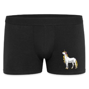 Einhorn Kopfhörer Musik - Männer Boxer Shorts - Schwarz - Vorne