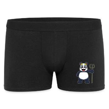 Panda Halloween Teufel - Männer Boxer Shorts - Schwarz - Vorne