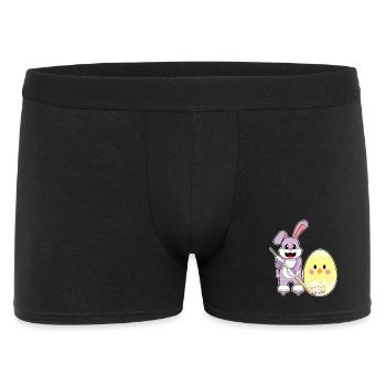 Hase Ostern Eishockey - Männer Boxer Shorts - Schwarz - Vorne