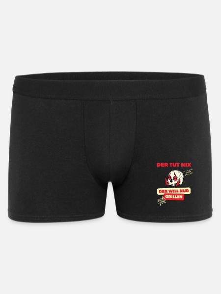 Skull und Grillspruch Design - Männer Boxer Shorts - Schwarz