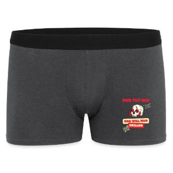 Skull und Grillspruch Design - Männer Boxer Shorts - Anthrazit - Vorne