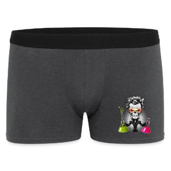 Skull als düsterer Wissenschaftler im Labor - Männer Boxer Shorts - Anthrazit - Vorne