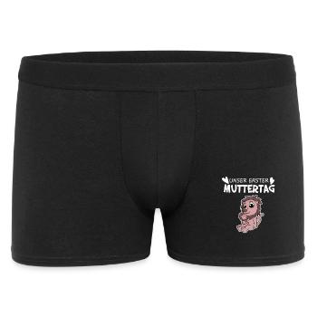 Muttertag - erster Muttertag Geschenk - Männer Boxer Shorts - Schwarz - Vorne