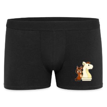 Horse Chess Piece Knight Chess - Men's Boxer Shorts - black - Front
