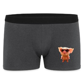 Pig Domestic Pig Pig Piglet Piggy - Men's Boxer Shorts - charcoal grey - Front
