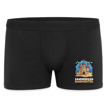 Sandburg Sand Strand Meer – Sandburgen Baumeister - Männer Boxer Shorts - Schwarz - Vorne