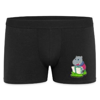 Nilpferd Weihnachten Paket - Männer Boxer Shorts - Schwarz - Vorne