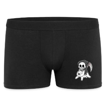 Sensenmann Eisbär Motiv - Männer Boxer Shorts - Schwarz - Vorne