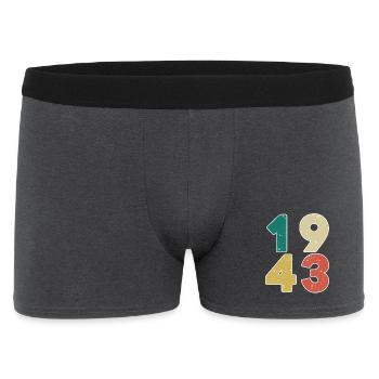 1943 - Jahrgang 1943 - Baujahr 1943 - Männer Boxer Shorts - Anthrazit - Vorne
